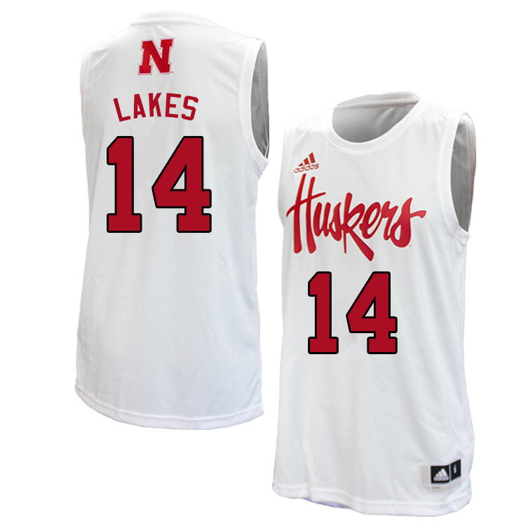 Men #14 Trevor Lakes Nebraska Cornhuskers College Basketball Jerseys Sale-White - Click Image to Close